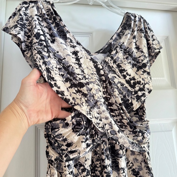 Soma Printed Faux Wrap Dress - Size Medium - Picture 3 of 5